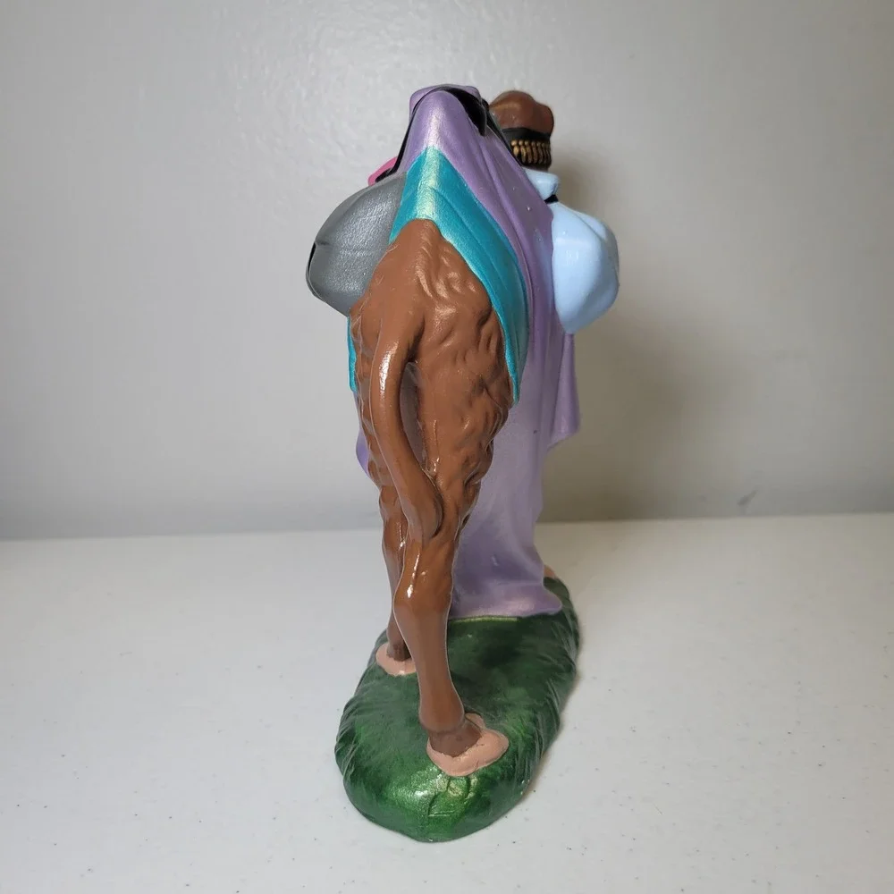 Atlantic Mold Nativity Camel Ceramic Vintage Standing Figurine Brown Teal Purple